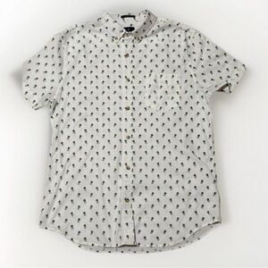 The original Ben Sherman button up short sleeve shirt, white with blue & green